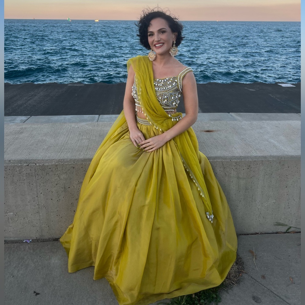 Lime-green lehenga
